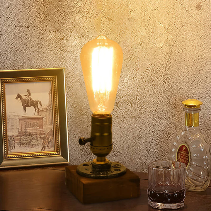 Vintage Industrial Eisen Glühbirne 1-Licht Tischlampe