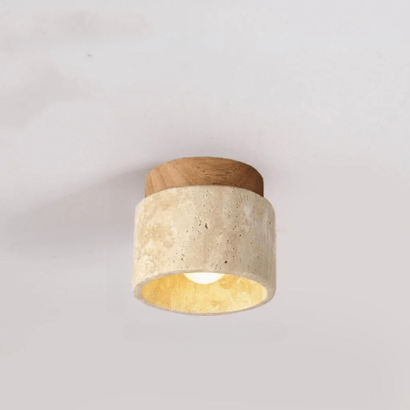 Travertin-Deckenleuchte - Raffinierte Eleganz - Sanftes Licht - Einzigartiges Design