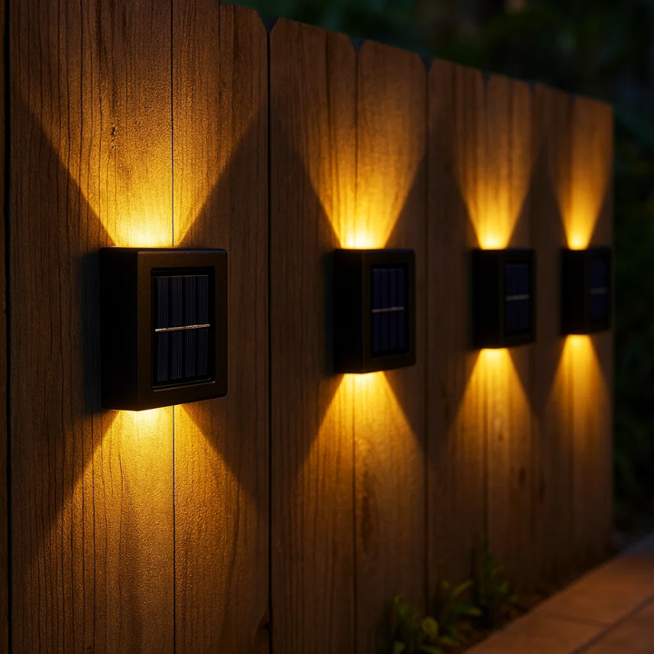 Solarbetriebene LED-Wandleuchten | Wetterfest, Automatischer Betrieb & Ideal für Garten- und Einfahrtsbeleuchtung