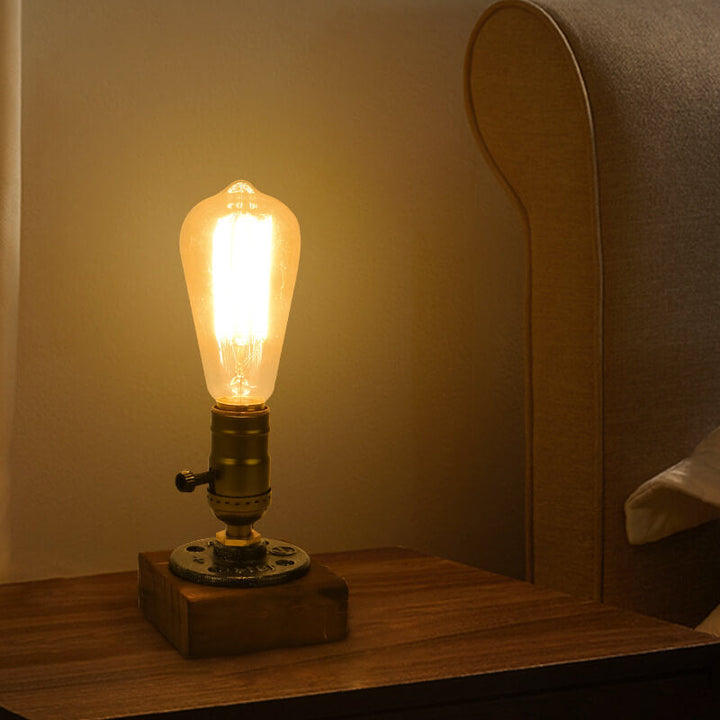 Vintage Industrial Eisen Glühbirne 1-Licht Tischlampe
