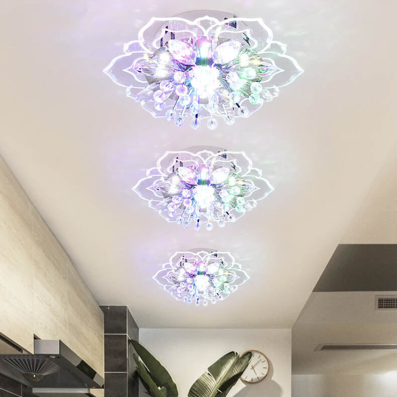 GlowPetal LED Kristall Deckenleuchte | Blumenförmig | Modernes Design | Energiesparend | Dekorative Beleuchtung