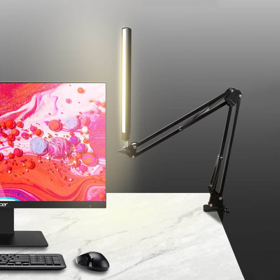 LED faltbare lange Arm Clip Augenschutz USB Lese Tischlampe