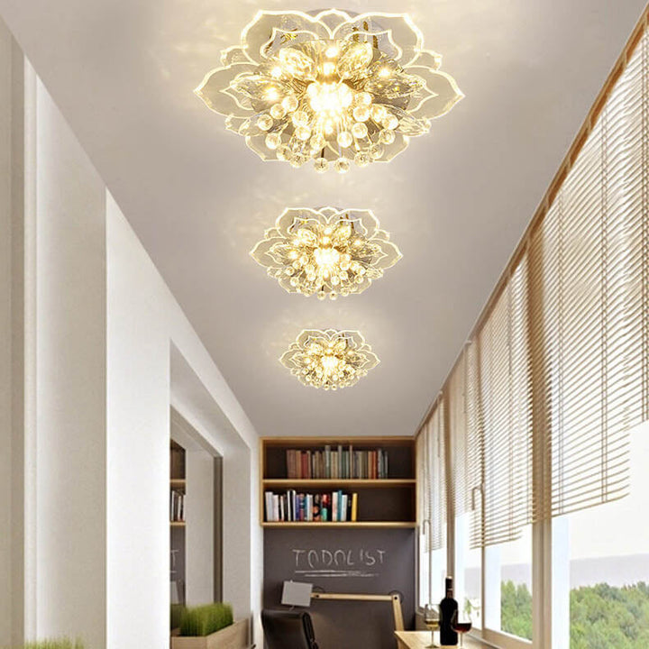 GlowPetal LED Kristall Deckenleuchte | Blumenförmig | Modernes Design | Energiesparend | Dekorative Beleuchtung