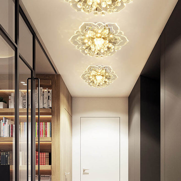 GlowPetal LED Kristall Deckenleuchte | Blumenförmig | Modernes Design | Energiesparend | Dekorative Beleuchtung
