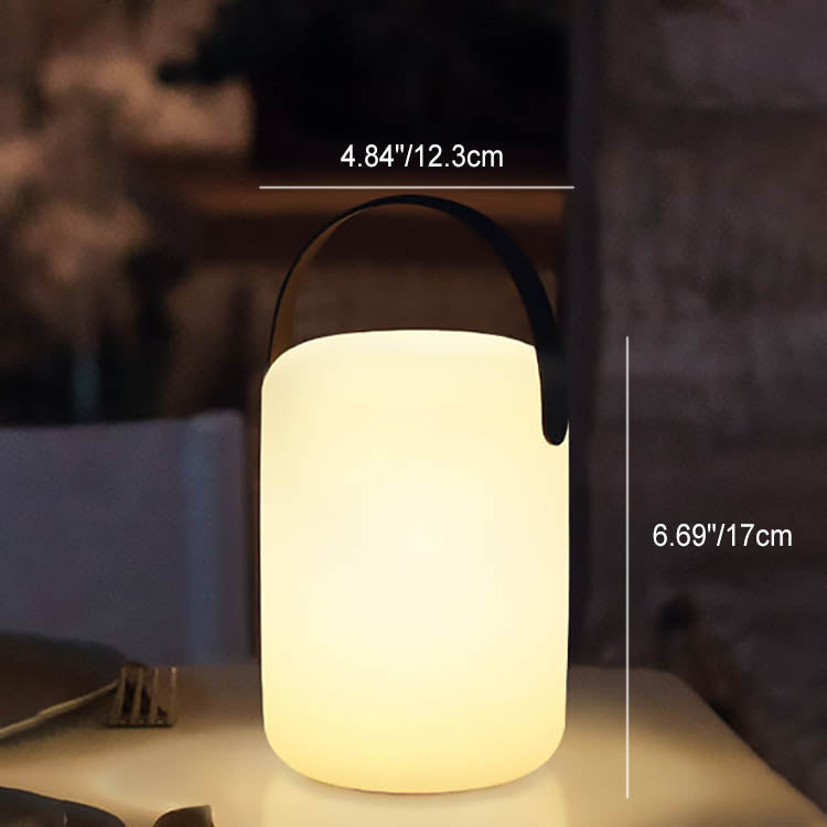 Moderne Einfachheit Plastik Rund Quadrat Hand LED Tischlampe für Außenpatio