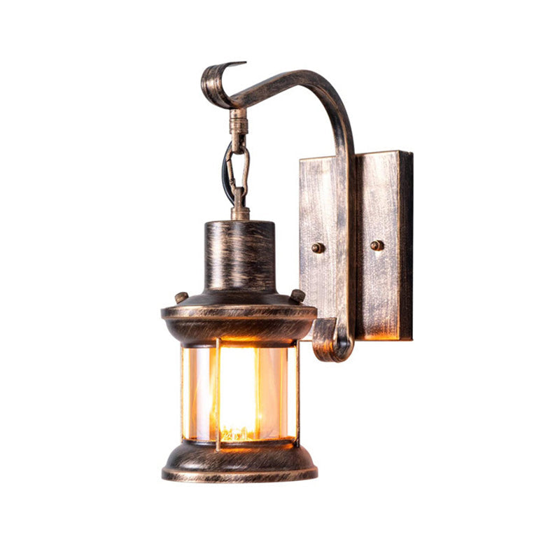 1 Licht Klar Glas Wandlampe Nautical Bronze Kerosin Hall Wandlichter