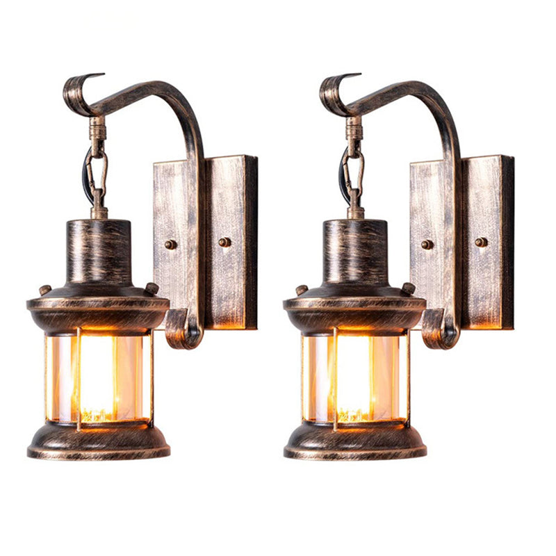 1 Licht Klar Glas Wandlampe Nautical Bronze Kerosin Hall Wandlichter