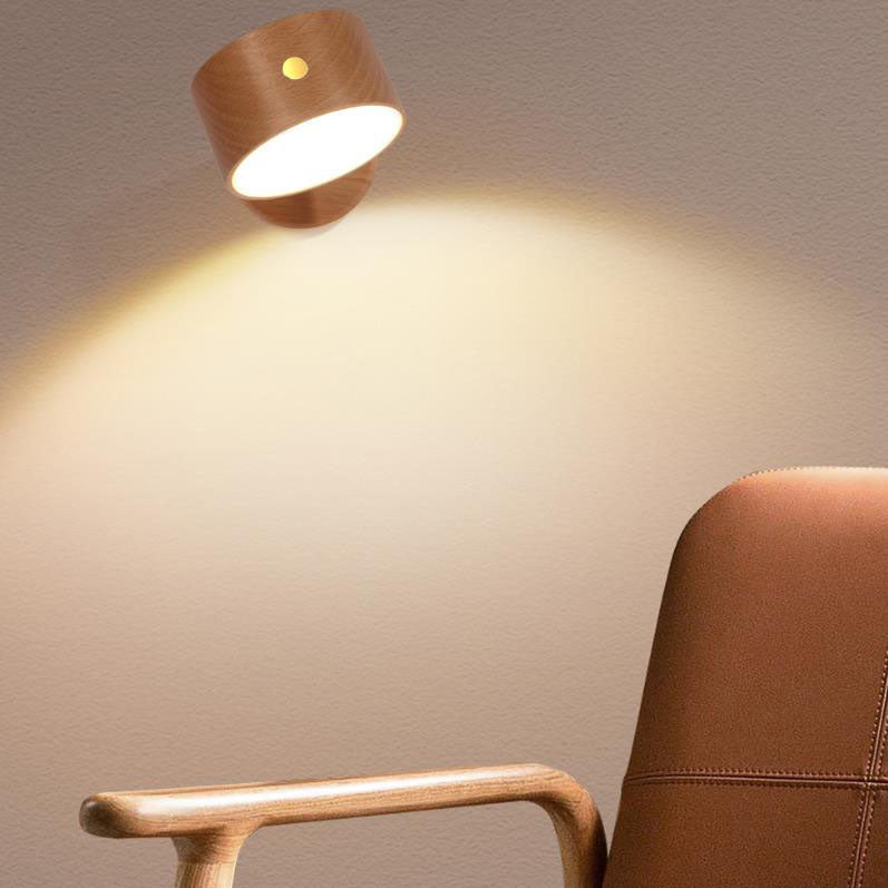 Einfache Holz USB wiederaufladbare Touch-Magnet LED Nachtlicht Wand sconces Lampe