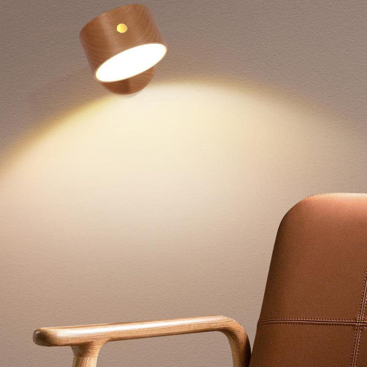 Einfache Holz USB wiederaufladbare Touch-Magnet LED Nachtlicht Wand sconces Lampe