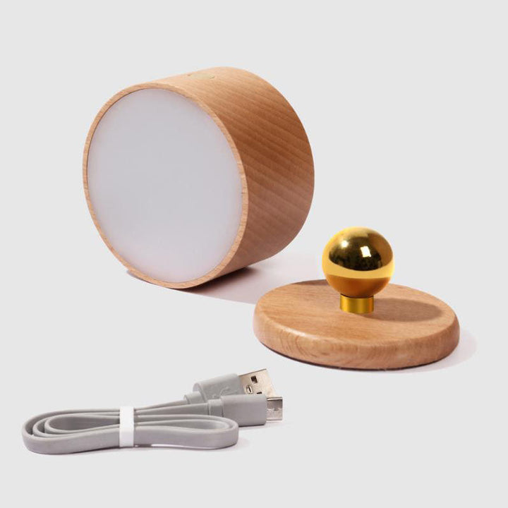 Einfache Holz USB wiederaufladbare Touch-Magnet LED Nachtlicht Wand sconces Lampe