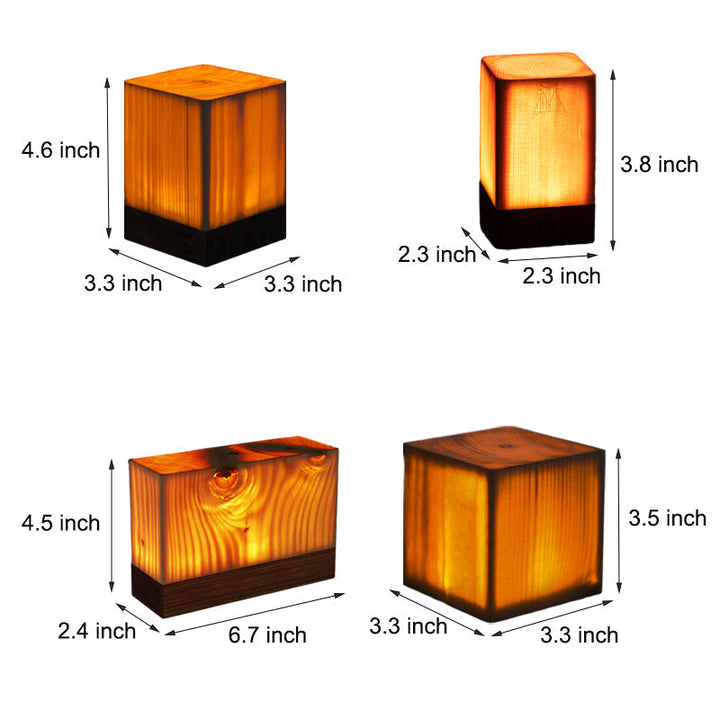 Stylische LED Tischlampe - WoodGlow