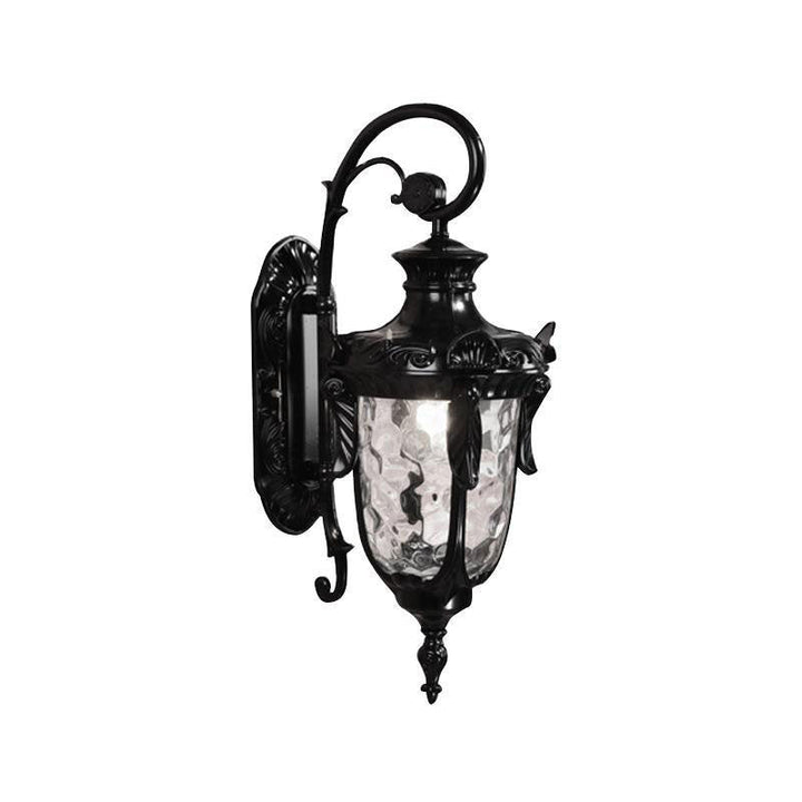 Schwarze Glocken-Wandleuchte Klassisches Rippen-Glas 1 Glühbirne Innenhof-Wandbeleuchtung für Außen