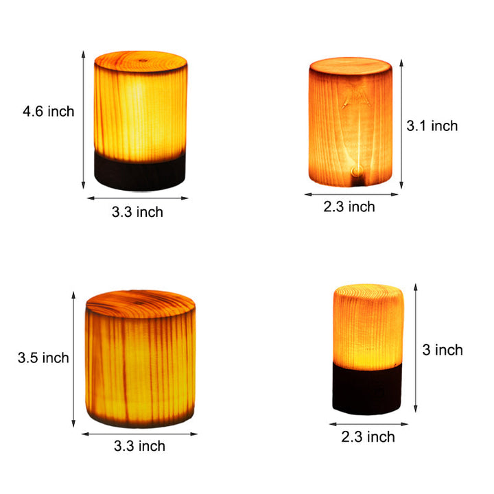 Kabellose LED-Tischlampe mit Akku und Touch-Bedienung – Warmes Holzdesign für gemütliches Ambiente