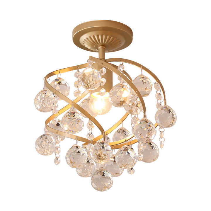 CrystalElegance Pendant - Luxus-Deckenleuchte mit Messingakzenten