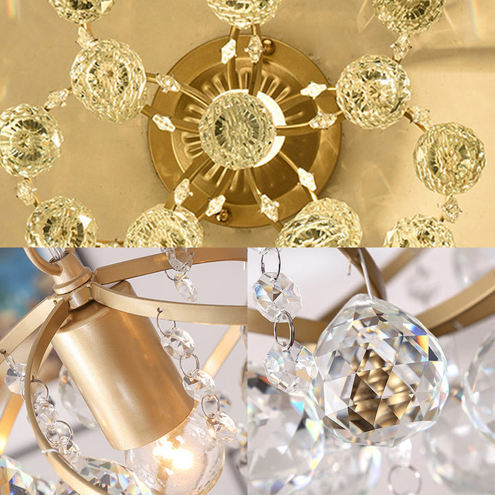 CrystalElegance Pendant - Luxus Deckenleuchte mit Messingakzenten