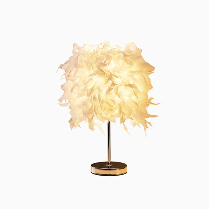 Weiße Zylindrische Tischlampe Einfachheit Einzelne Glühbirne Feder Tischlampe