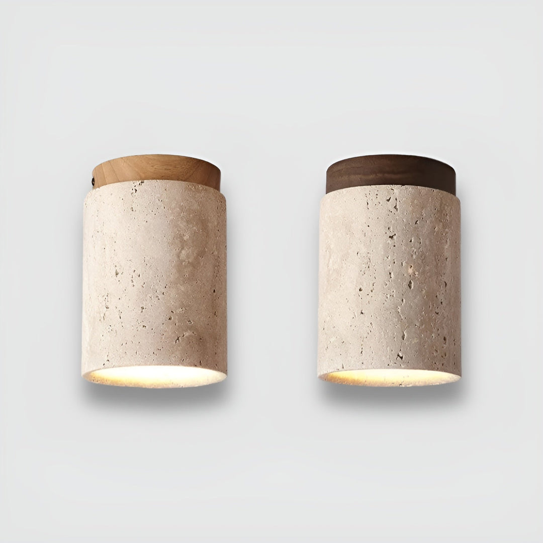 ZenElegance Wabi Sabi Luxus Deckenbeleuchtung - Natur Travertin LED