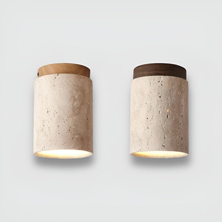 ZenElegance Wabi Sabi Luxus Deckenbeleuchtung - Natur Travertin LED