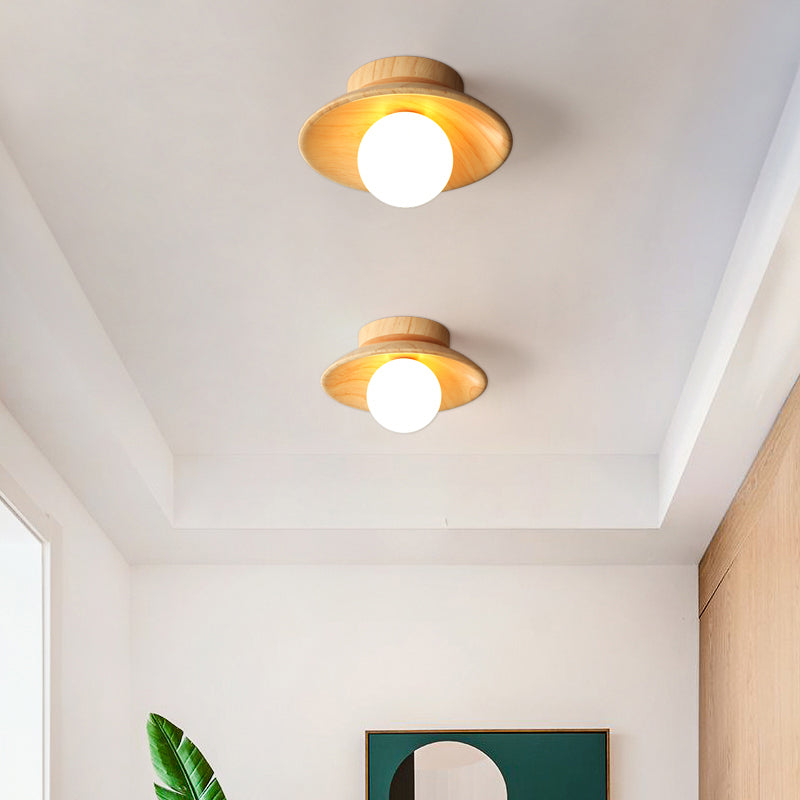 TimberGlow Deckenlampe – Holz Moderne Flurbeleuchtung
