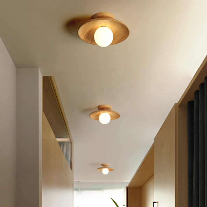 TimberGlow Deckenlampe – Holz Moderne Flurbeleuchtung