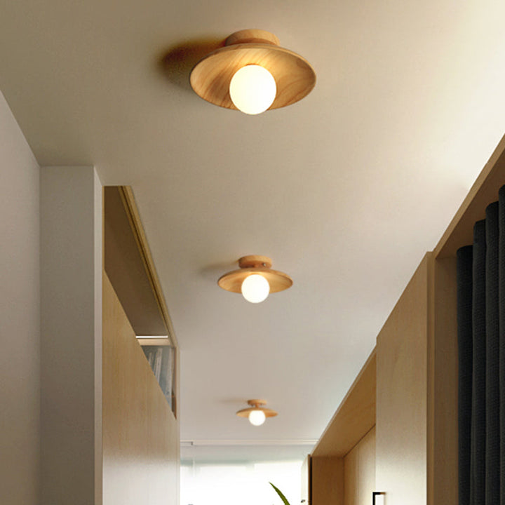 TimberGlow Deckenlampe – Holz Moderne Flurbeleuchtung