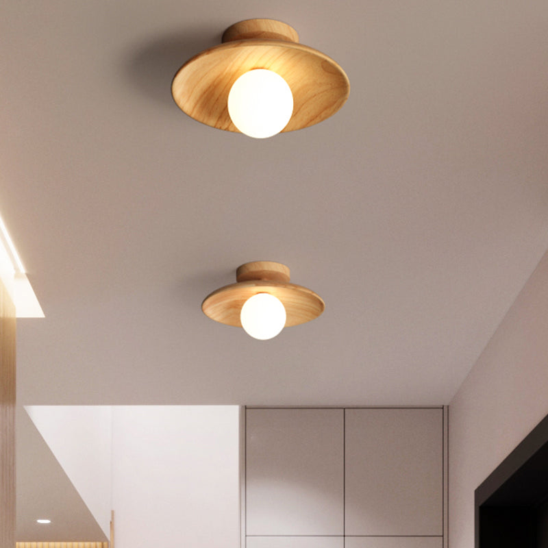 TimberGlow Deckenlampe – Holz Moderne Flurbeleuchtung