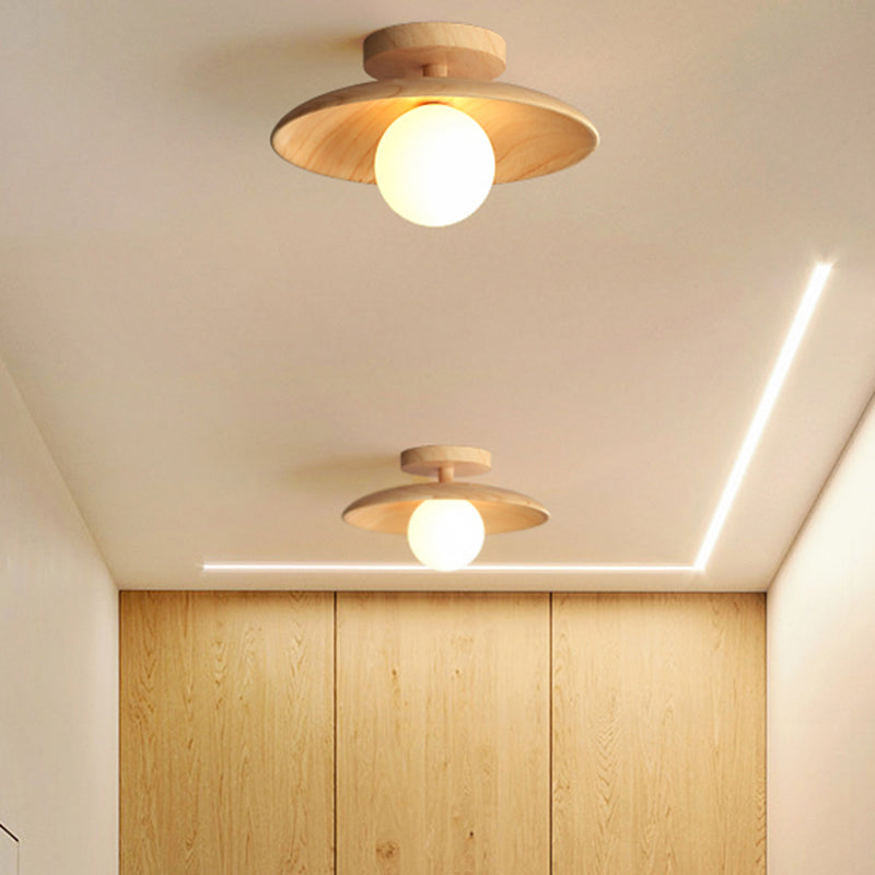 TimberGlow Deckenlampe – Holz Moderne Flurbeleuchtung