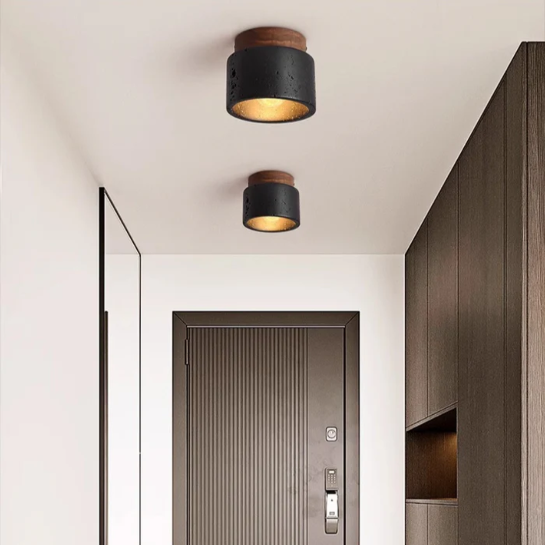 Deckenlampe mit Steinoptik