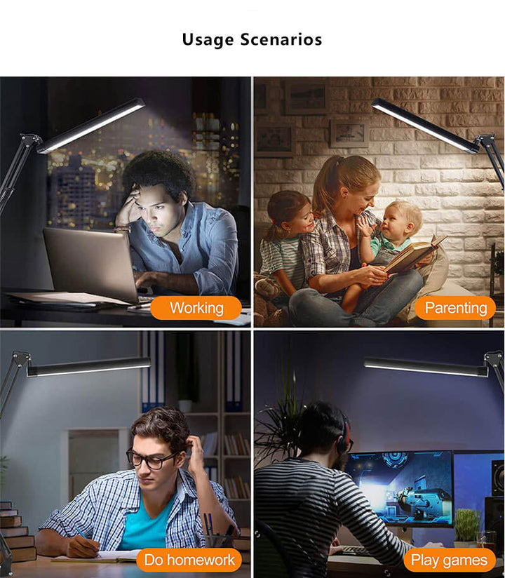 LED faltbare lange Arm Clip Augenschutz USB Lese Tischlampe