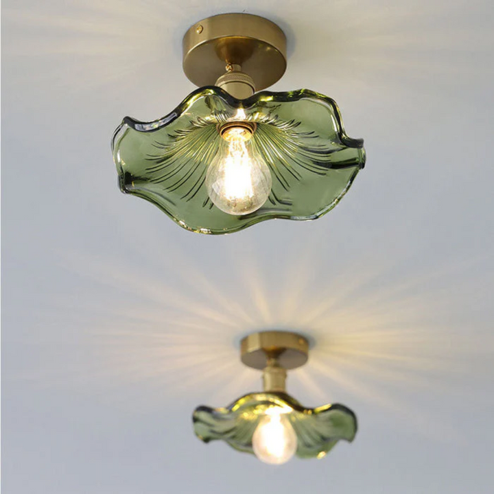 Glas Hibiskus Deckenlampe