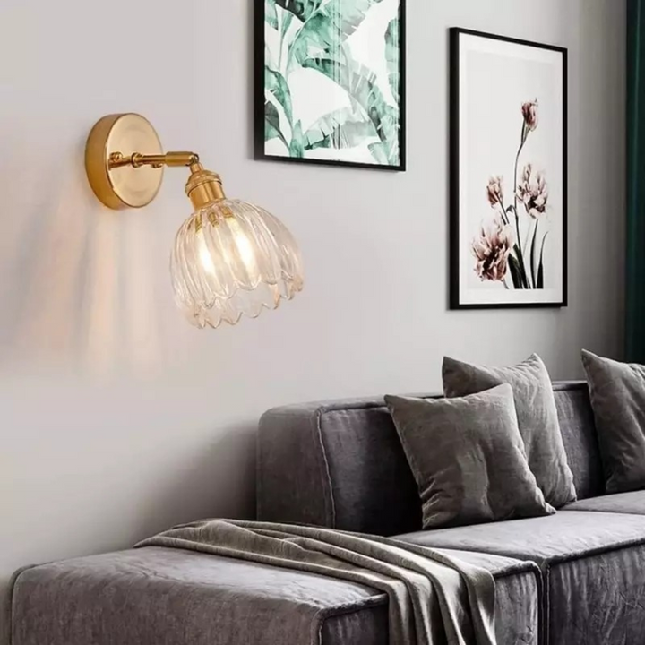 Retro-Glas-Wandlampe Tulpe