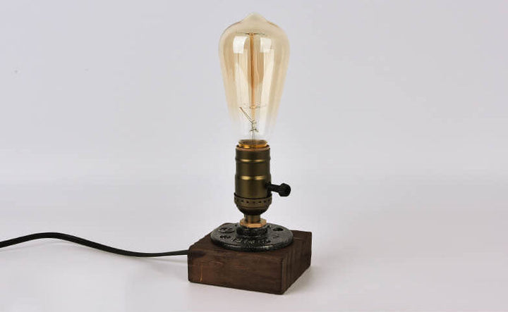 Vintage Industrial Eisen Glühbirne 1-Licht Tischlampe