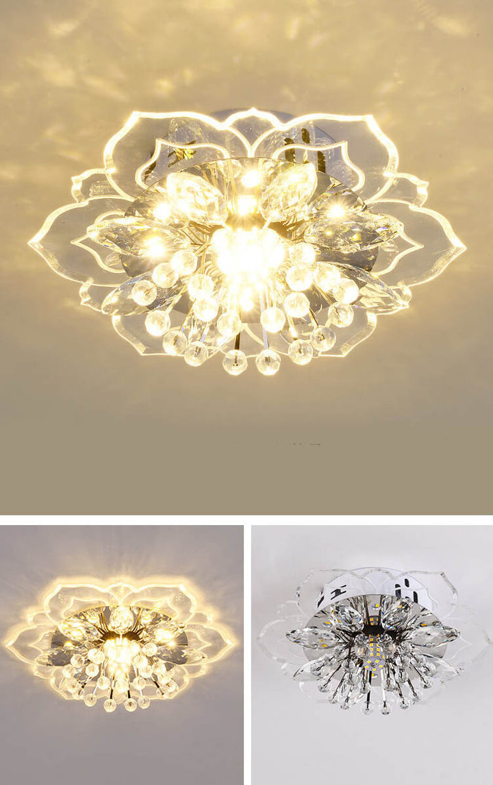GlowPetal LED Kristall Deckenleuchte | Blumenförmig | Modernes Design | Energiesparend | Dekorative Beleuchtung