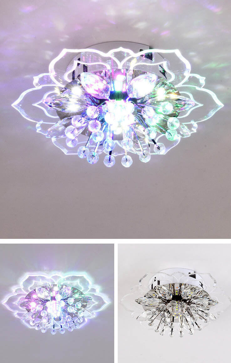 GlowPetal LED Kristall Deckenleuchte | Blumenförmig | Modernes Design | Energiesparend | Dekorative Beleuchtung