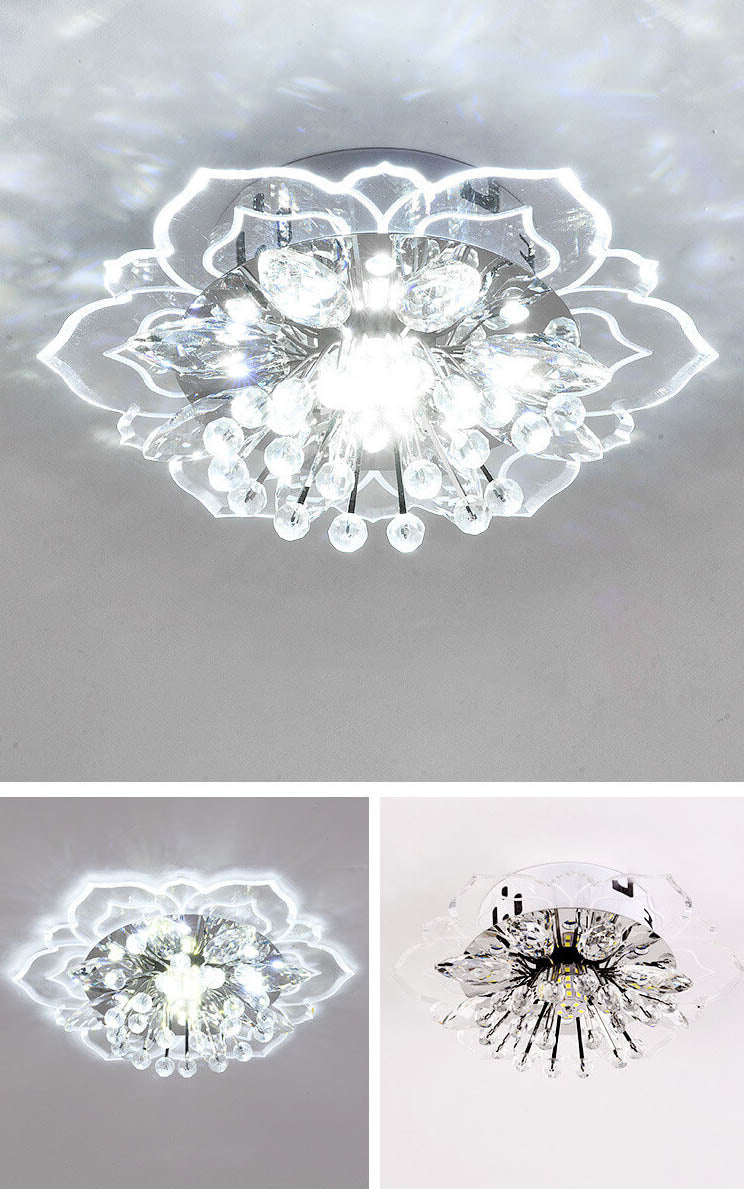 GlowPetal LED Kristall Deckenleuchte | Blumenförmig | Modernes Design | Energiesparend | Dekorative Beleuchtung