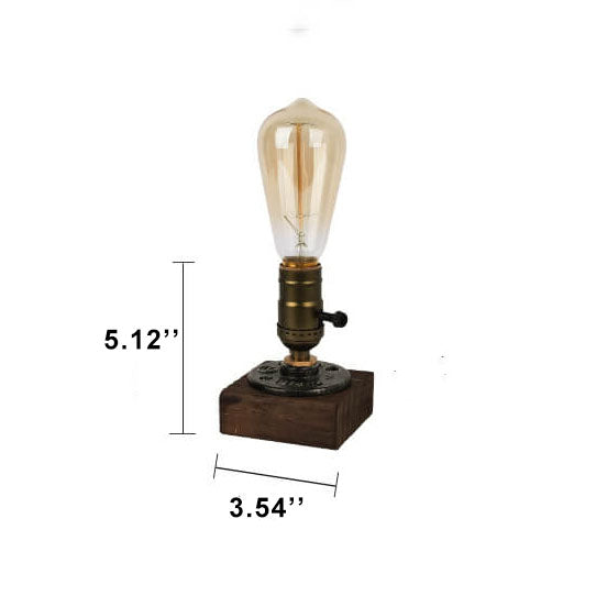 Vintage Industrial Eisen Glühbirne 1-Licht Tischlampe