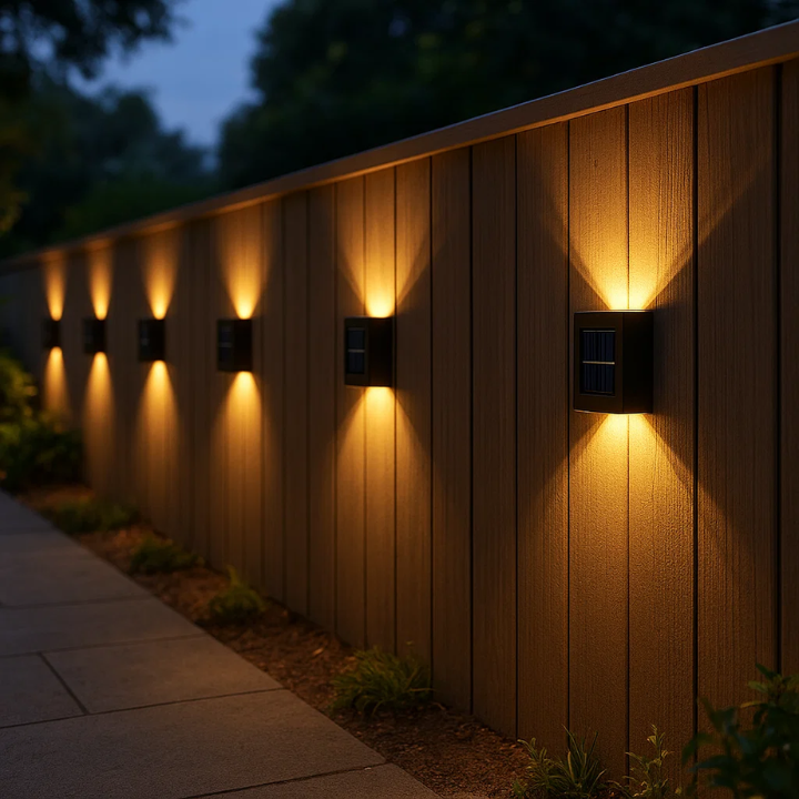 Solarbetriebene LED-Wandleuchten | Wetterfest, Automatischer Betrieb & Ideal für Garten- und Einfahrtsbeleuchtung