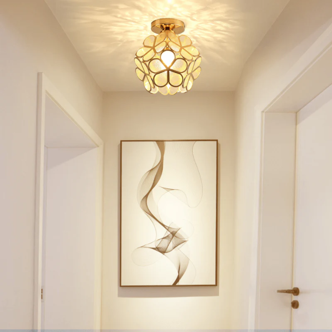 Luxuriöse Glas Blüten Deckenlampe