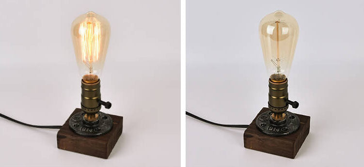 Vintage Industrial Eisen Glühbirne 1-Licht Tischlampe