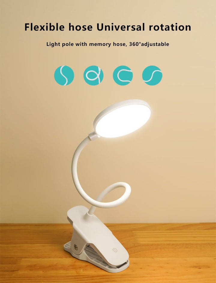 Einfache LED Clip Schreibtischlampe wiederaufladbar Augenschutz Nachtlicht