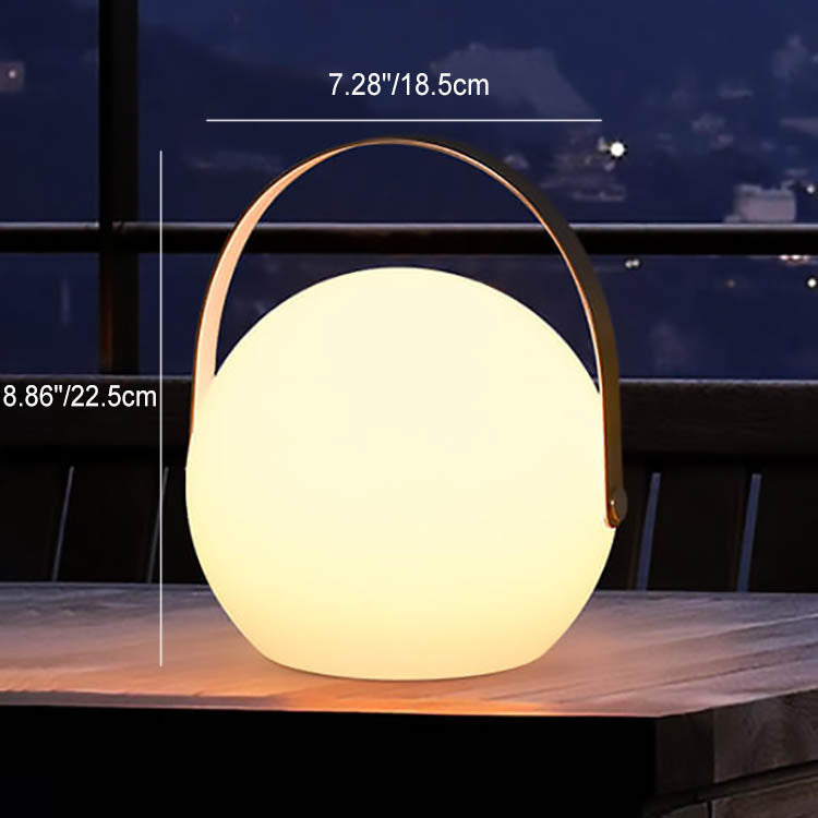 Moderne Einfachheit Kunststoff Runde Square Hand LED Tischlampe Für Outdoor Patio
