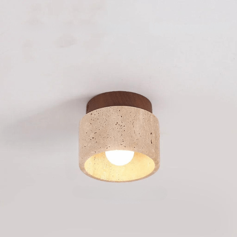 Travertin-Deckenleuchte - Raffinierte Eleganz - Sanftes Licht - Einzigartiges Design