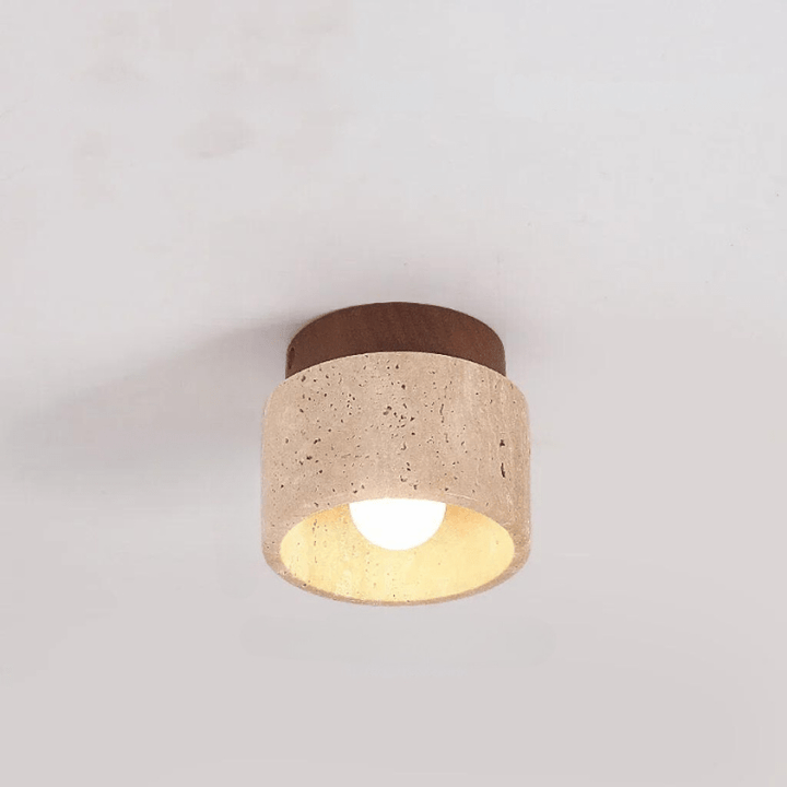 Travertin-Deckenleuchte - Raffinierte Eleganz - Sanftes Licht - Einzigartiges Design