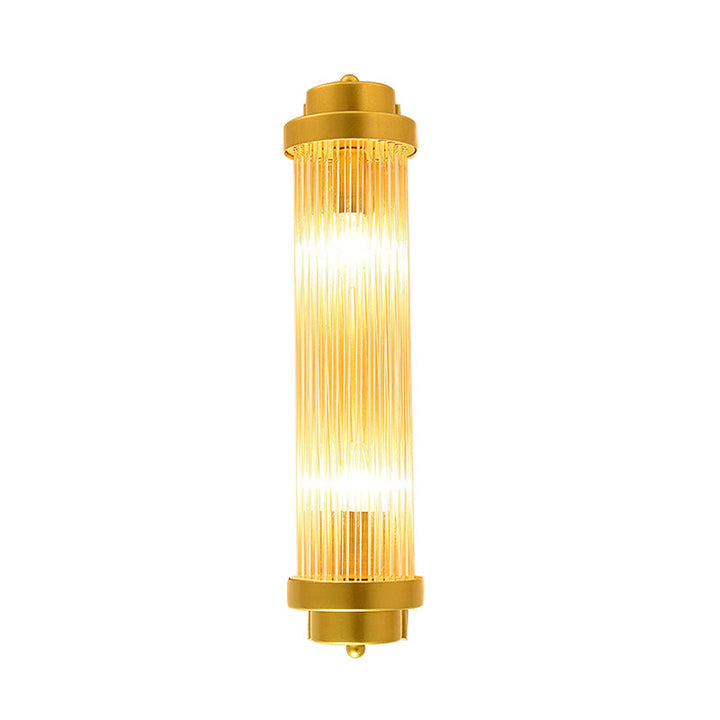 Zylinder Schlafzimmer Wandlampe Wandleuchte Vintage Klarglas 2 Köpfe Gold LED Wandbeleuchtung Fixture