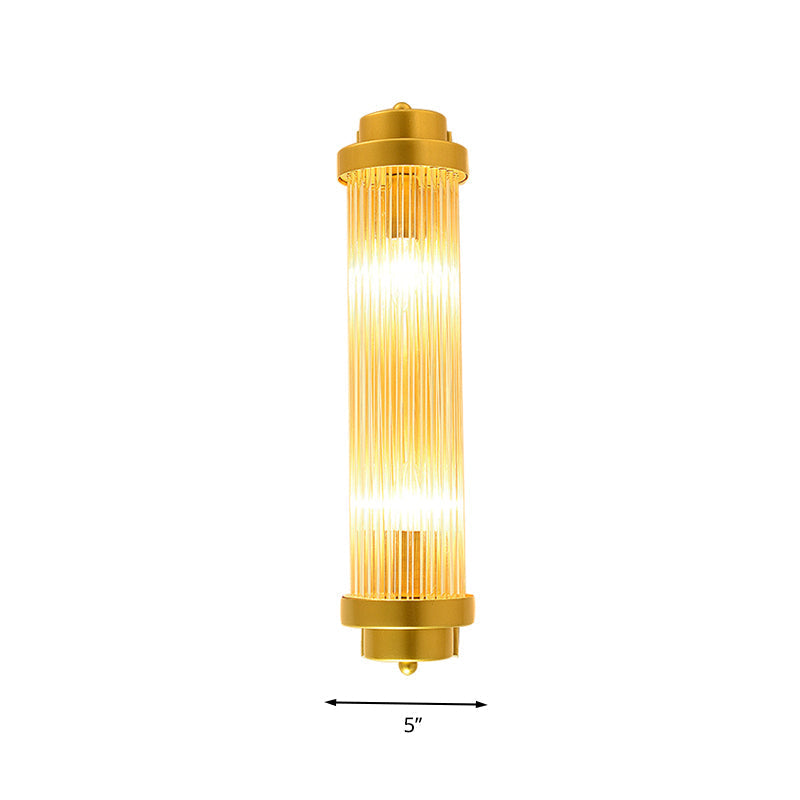 Zylinder Schlafzimmer Wandlampe Wandleuchte Vintage Klarglas 2 Köpfe Gold LED Wandbeleuchtung Fixture