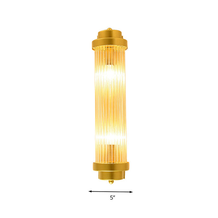 Zylinder Schlafzimmer Wandlampe Wandleuchte Vintage Klarglas 2 Köpfe Gold LED Wandbeleuchtung Fixture