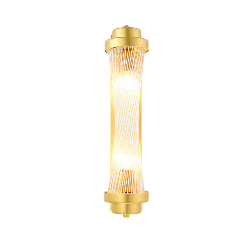 Zylinder Schlafzimmer Wandlampe Wandleuchte Vintage Klarglas 2 Köpfe Gold LED Wandbeleuchtung Fixture