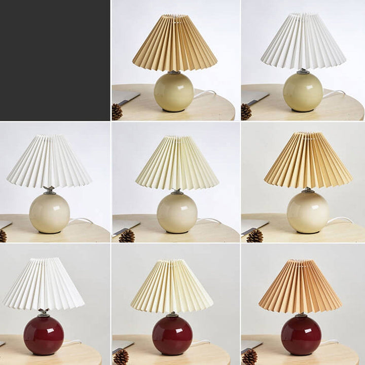Nordic minimalist 1-Licht Tischlampe aus Keramik mit Falten