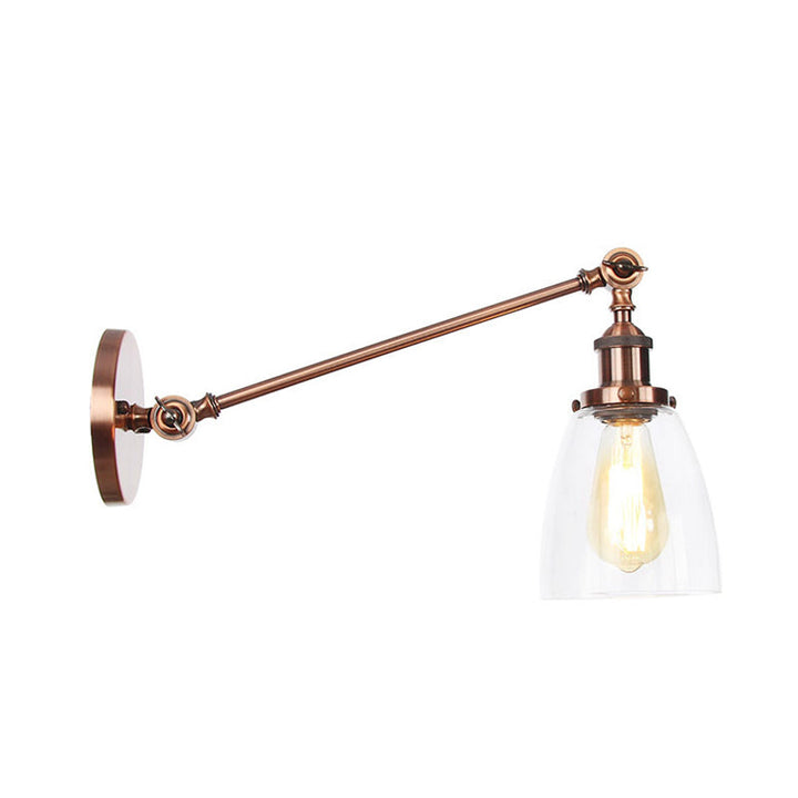 Schwarz/Bronze/Messing 1-Lampen Wandlampenbefestigung Industrie-Stil Klarglas-Kegellicht mit Arm, 8"/12" L