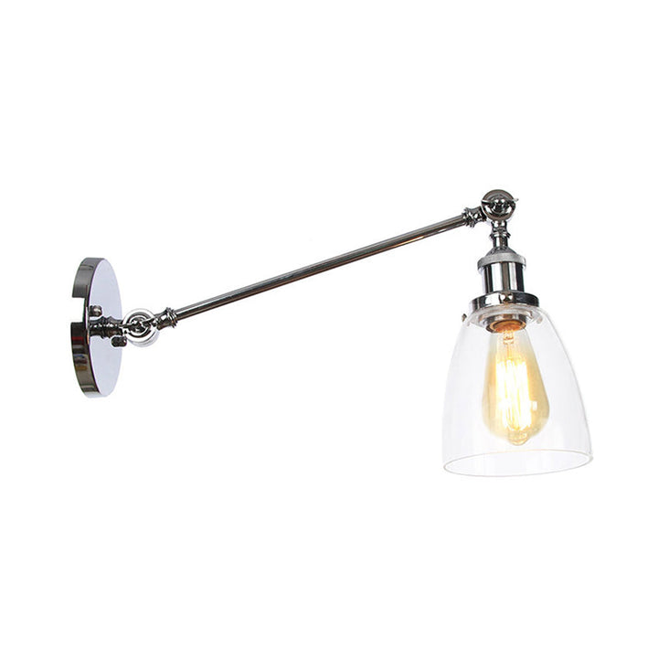 Schwarz/Bronze/Messing 1-Lampen Wandlampenbefestigung Industrie-Stil Klarglas-Kegellicht mit Arm, 8"/12" L